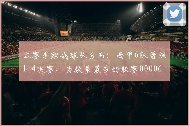 本赛季欧战球队分布：西甲6队晋级1_4决赛，为数量最多的联赛0000644